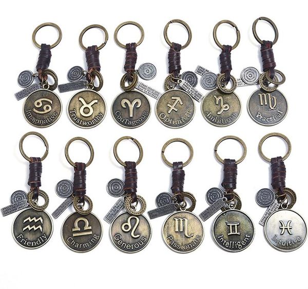 12 constellation key chain men couple vintage leather keychain key ring women virgo aries scorpio sagittarius bag charm05, Silver
12 constellation key chain men couple vintage leather keychain key ring women virgo aries scorpio sagittarius bag charm05, Silver