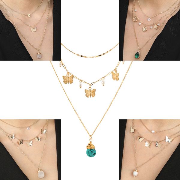 2020 women fashion jewelry butterfly metal three-dimensional multi-layer necklace creative wild trend choker necklace, Silver
2020 women fashion jewelry butterfly metal three-dimensional multi-layer necklace creative wild trend choker necklace, Silver