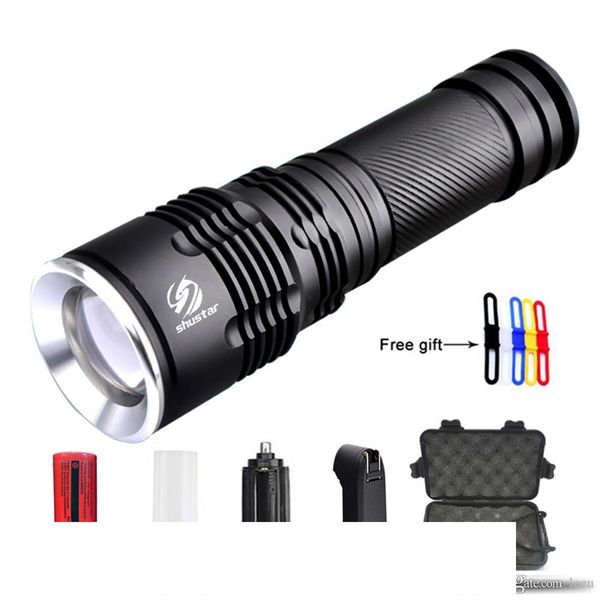 ultra bright t6 l2 led flashlight 5 modes 8000lumens thick lenses zoomable led torch 26650 battery + charger + gift
ultra bright t6 l2 led flashlight 5 modes 8000lumens thick lenses zoomable led torch 26650 battery + charger + gift