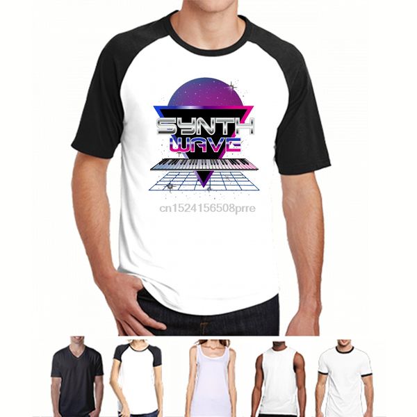 men funny t shirt women cool tshirt retro synth new synthwave t-shirt