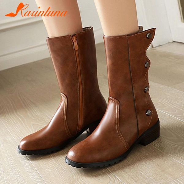 karin 2020 new brand short plush warm high fashion mid-calf boots classics metal decoration solid square heels women shoes, Black
karin 2020 new brand short plush warm high fashion mid-calf boots classics metal decoration solid square heels women shoes, Black