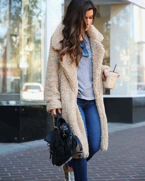 luxury autumn winter jacket women faux fur coat ladies teddy bear long coat fleece jacket lapel overcoat thick warm plus size, Black
luxury autumn winter jacket women faux fur coat ladies teddy bear long coat fleece jacket lapel overcoat thick warm plus size, Black