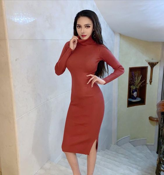 casual dresses autumn winter women knitted dress turtleneck sweater lady slim bodycon long sleeve bottoming vestidos, Black;gray
casual dresses autumn winter women knitted dress turtleneck sweater lady slim bodycon long sleeve bottoming vestidos, Black;gray