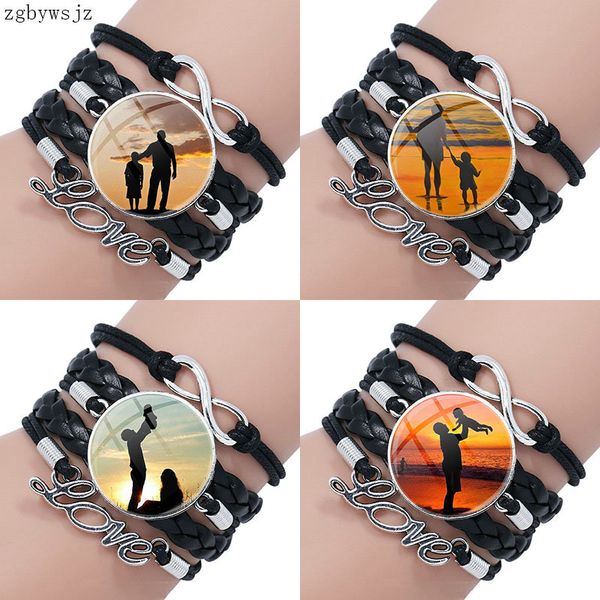 father and son vintage fashion glass multilayer black leather bracelet bangles jewelry handmade for girl, Golden;silver
father and son vintage fashion glass multilayer black leather bracelet bangles jewelry handmade for girl, Golden;silver