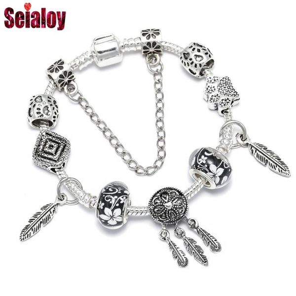 charm bracelets seialoy silver color cute footprint beaded feather dream catcher for women girls original fashion bracelet gifts, Golden;silver
charm bracelets seialoy silver color cute footprint beaded feather dream catcher for women girls original fashion bracelet gifts, Golden;silver
