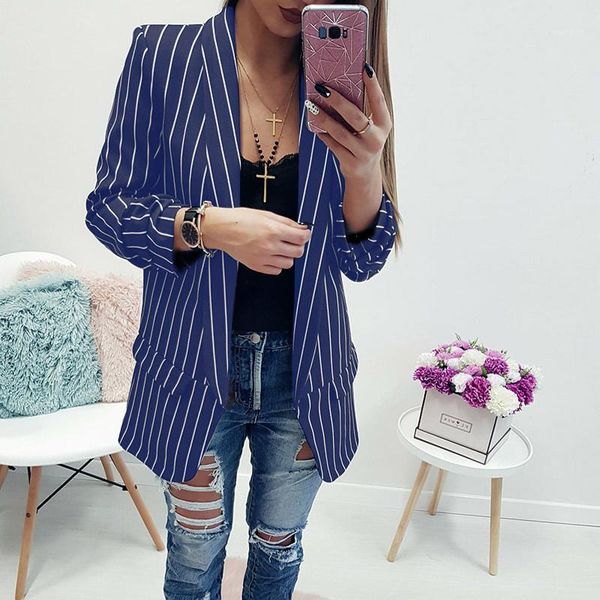 vertical striped singler breasted suits jacket office ladies long sleeve women designer blazer, White;black
vertical striped singler breasted suits jacket office ladies long sleeve women designer blazer, White;black