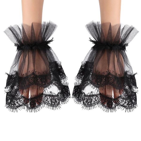 1 pair women girls lady vintage handmade ruffled lace mesh bracelet false sleeves wrist cuffs for cosplay dancing costume party, Blue;gray
1 pair women girls lady vintage handmade ruffled lace mesh bracelet false sleeves wrist cuffs for cosplay dancing costume party, Blue;gray