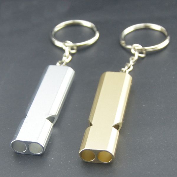 outdoor pop whistle keychain, double tube high frequency whistle, aluminum alloy metal, survival whistle, outdoor equipment edc tool, Slivery;golden
outdoor pop whistle keychain, double tube high frequency whistle, aluminum alloy metal, survival whistle, outdoor equipment edc tool, Slivery;golden