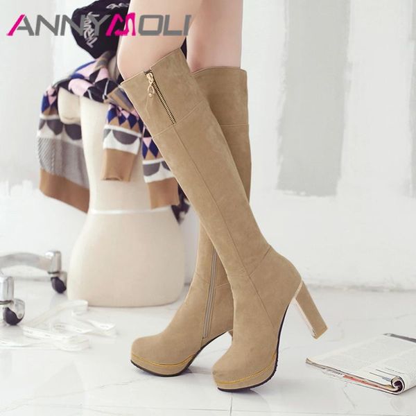 boots annymoli women winter knee high zipper platform chunky heels long extreme heel shoes lady autumn size 43, Black
boots annymoli women winter knee high zipper platform chunky heels long extreme heel shoes lady autumn size 43, Black