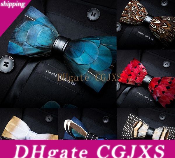 new fashion mens handmade feather and leather bow tie pre -tied bowtie for wedding party with gift box, Black;gray
new fashion mens handmade feather and leather bow tie pre -tied bowtie for wedding party with gift box, Black;gray