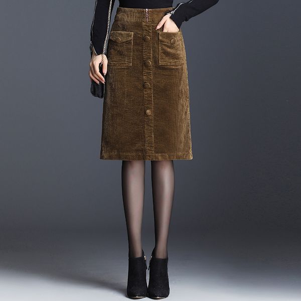 skirts corduroy midi womens 2021 autumn winter high waist solid button slim fit package hip skirt elegant, Black
skirts corduroy midi womens 2021 autumn winter high waist solid button slim fit package hip skirt elegant, Black