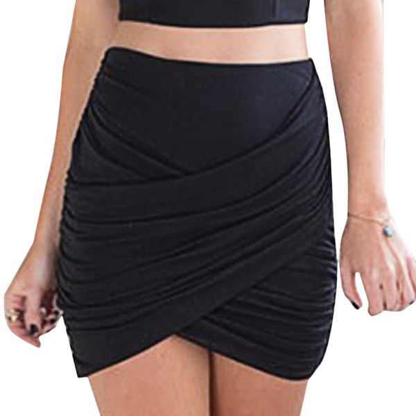 skirts summer solid cross pleated skirt high waist elastic slim midi sheath mini pencil for women, Black
skirts summer solid cross pleated skirt high waist elastic slim midi sheath mini pencil for women, Black