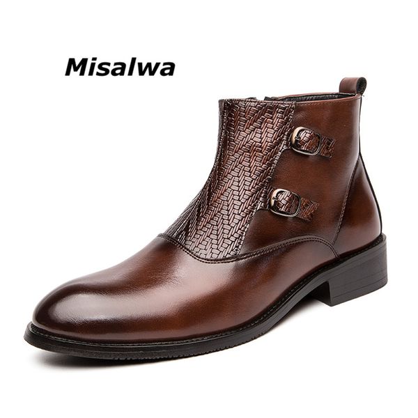 boots misalwa retro original men pu leather pointy brogue italian zipper dress shoes side buckle elegant decent male, Black
boots misalwa retro original men pu leather pointy brogue italian zipper dress shoes side buckle elegant decent male, Black