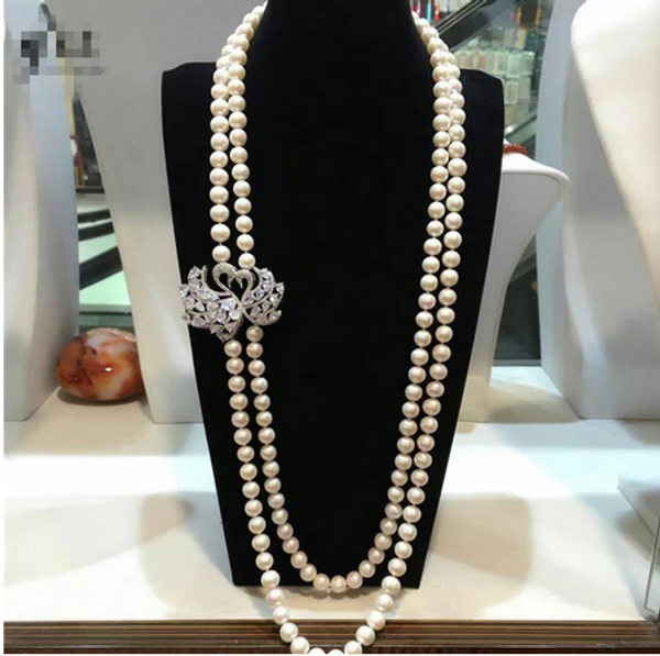 european american styles natural 8-9mm white baroque freshwater pearl necklace fashion jewelry 30inches, Silver
european american styles natural 8-9mm white baroque freshwater pearl necklace fashion jewelry 30inches, Silver