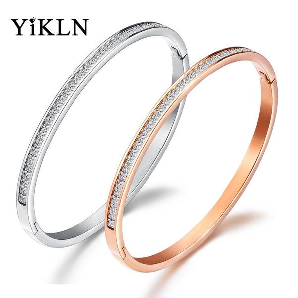 yikln classic stainless steel rose gold color cubic zirconia cuff bangles bracelets lovers jewelry valentine's day gift yb18047, Black
yikln classic stainless steel rose gold color cubic zirconia cuff bangles bracelets lovers jewelry valentine's day gift yb18047, Black