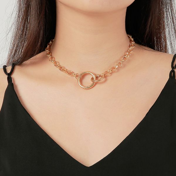 chokers punk style simple double-ring buckle chain necklace hip-hop street short exaggerated fashion gift, Golden;silver
chokers punk style simple double-ring buckle chain necklace hip-hop street short exaggerated fashion gift, Golden;silver