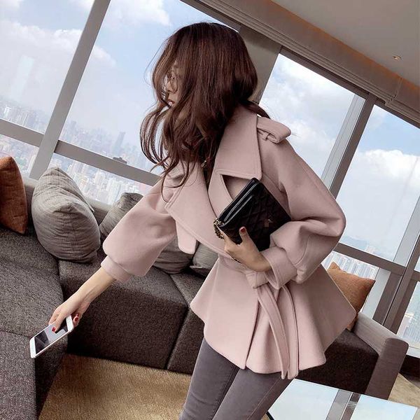 women's wool & blends 2021 winter woman turn down collar slim elegant jackets lantern sleeve female short coat mx17c9514, Black
women's wool & blends 2021 winter woman turn down collar slim elegant jackets lantern sleeve female short coat mx17c9514, Black