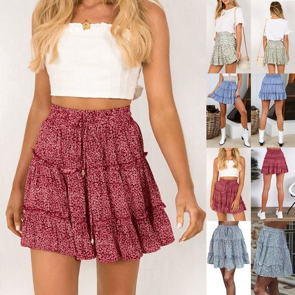 women fashion high waist frilly skirt broken flower skirt printed beach short, Black
women fashion high waist frilly skirt broken flower skirt printed beach short, Black