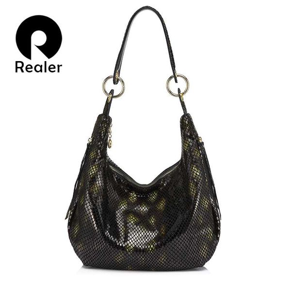 realer women shoulder bags genuine leather female handbag with serpentine prints ladies crossbody bag hobos high quality
realer women shoulder bags genuine leather female handbag with serpentine prints ladies crossbody bag hobos high quality