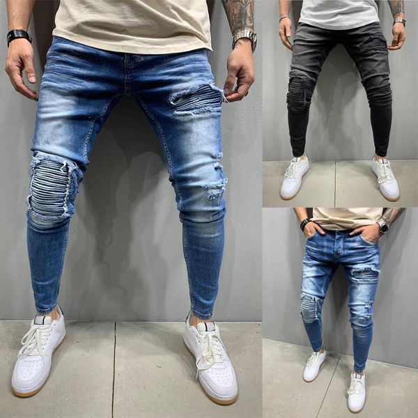 new fashion men skinny jeans stretch pant slim fit pant ripped jeans long casual men, Blue
new fashion men skinny jeans stretch pant slim fit pant ripped jeans long casual men, Blue