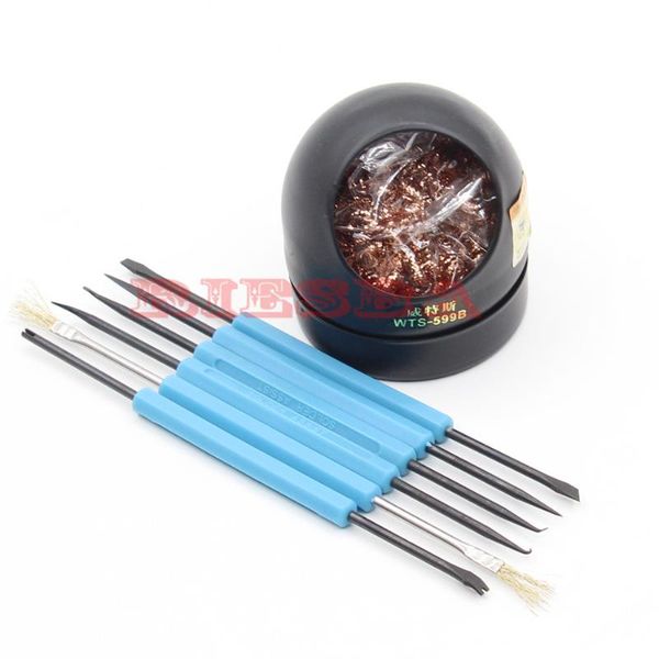 useful 6 in 1 bga solder assist tools + iron clean ball for pcb repair rework
useful 6 in 1 bga solder assist tools + iron clean ball for pcb repair rework