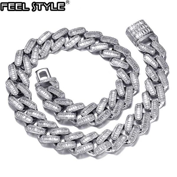 hip hop 19mm baguette box buckle cuban heavy copper prong setting + cubic zirconia stones necklace for men jewelry, Silver
hip hop 19mm baguette box buckle cuban heavy copper prong setting + cubic zirconia stones necklace for men jewelry, Silver