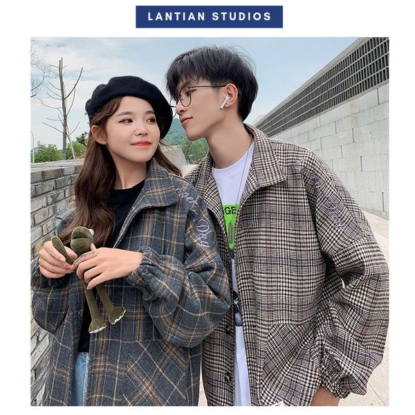 men's jackets korean men women plaid shoulder letter embroidery lovers coats 2021 autumn winter man jacket casual clothes plus size, Black;brown
men's jackets korean men women plaid shoulder letter embroidery lovers coats 2021 autumn winter man jacket casual clothes plus size, Black;brown