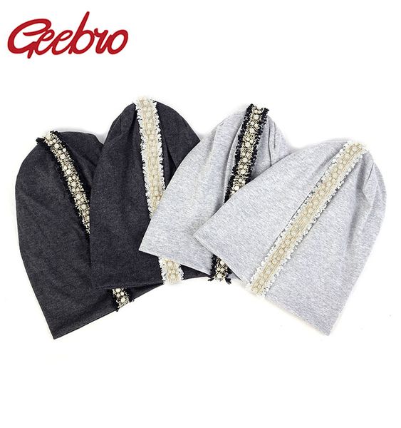 geebro cotton soft women beanie baggy luxury pearl lace stripe skull cap casual warm slouchy hat for winter autumn, Blue;gray
geebro cotton soft women beanie baggy luxury pearl lace stripe skull cap casual warm slouchy hat for winter autumn, Blue;gray