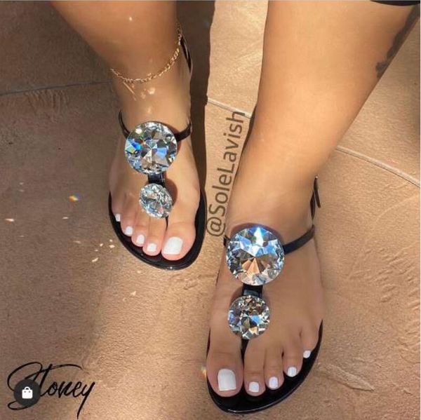 women slippers diamond fashion flats flip flops crystal slippers 2020 ladies beach shoes for women female woman plus size slides, Black
women slippers diamond fashion flats flip flops crystal slippers 2020 ladies beach shoes for women female woman plus size slides, Black