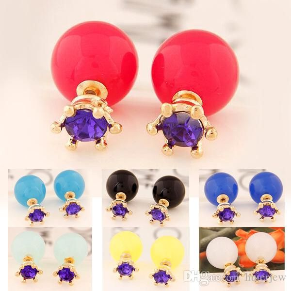 earings for woman girl double sided plated matte pearl ball fashion statement wedding jewelry stud earrings, Golden;silver
earings for woman girl double sided plated matte pearl ball fashion statement wedding jewelry stud earrings, Golden;silver
