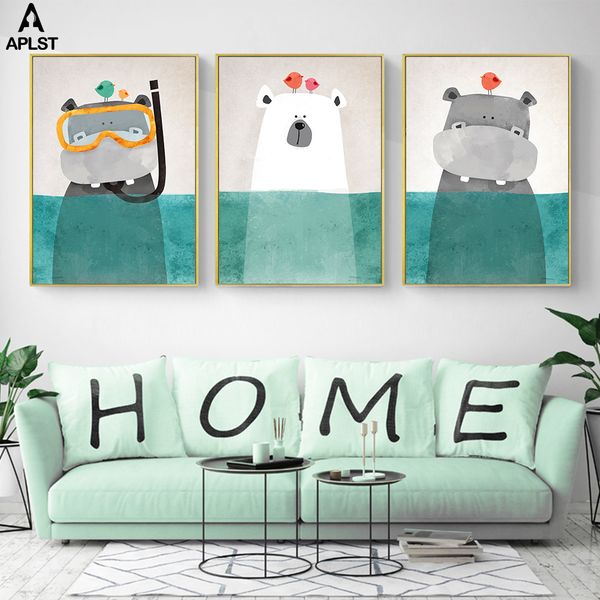 cute hippo polar bear animal wall art canvas prints nursery poster painting decorative picture nordic kids bedroom decoration
cute hippo polar bear animal wall art canvas prints nursery poster painting decorative picture nordic kids bedroom decoration