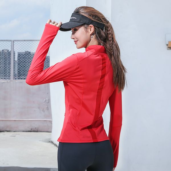 running jackets 2021 women sport mesh patchwork fitness quick dry yoga coat zipper jacket female sportwear slim gym workout, Black;red
running jackets 2021 women sport mesh patchwork fitness quick dry yoga coat zipper jacket female sportwear slim gym workout, Black;red