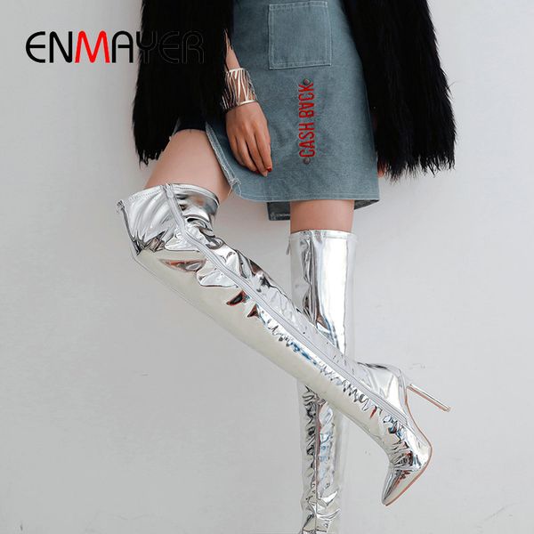 enmayer 2020 pointed toe patent leather high heel boots luxury shoes women designers over-the-knee women boots size 34-43, Black
enmayer 2020 pointed toe patent leather high heel boots luxury shoes women designers over-the-knee women boots size 34-43, Black