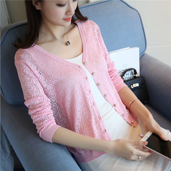 women's knits & tees fashion 2021 spring summer female thin knitted sweater sunscreen short air conditionin cardigan, White
women's knits & tees fashion 2021 spring summer female thin knitted sweater sunscreen short air conditionin cardigan, White