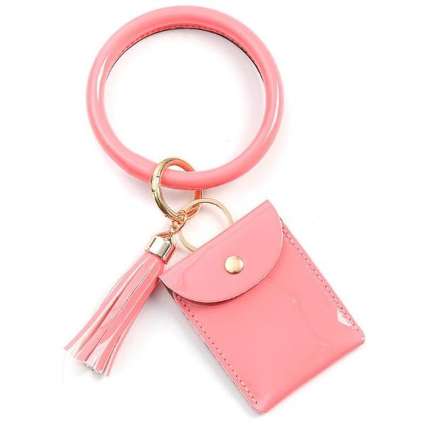 new design trend simple card holder tassel bangle keychain wristban with wallet jewelry gift for women clothes bag accessories, Silver
new design trend simple card holder tassel bangle keychain wristban with wallet jewelry gift for women clothes bag accessories, Silver