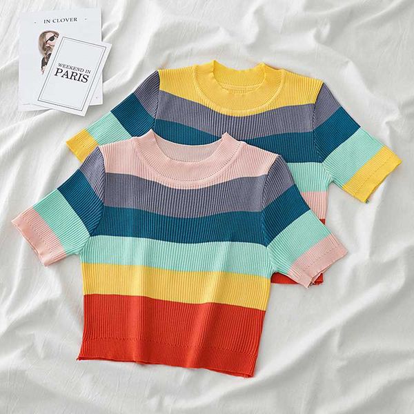 heliar plain tee women knitted strips o-neck t-shirts women summer short sleeve casual street outwear crop tees for, White
heliar plain tee women knitted strips o-neck t-shirts women summer short sleeve casual street outwear crop tees for, White