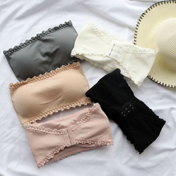 women underwear chest wrap breathable solid gathered bra strapless nylon lingerie non slip tube student stretch, Red;black
women underwear chest wrap breathable solid gathered bra strapless nylon lingerie non slip tube student stretch, Red;black