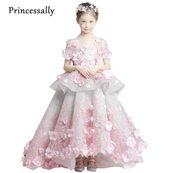 new luxury flower girl dress pink organza appliques flower wedding party short sleeves princess high low graduation pageant gown, Red;yellow
new luxury flower girl dress pink organza appliques flower wedding party short sleeves princess high low graduation pageant gown, Red;yellow