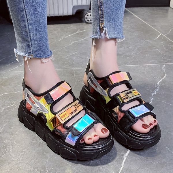 female casual summer flat platform for girl beach shoes women flat sandals open toe hook loop soft jelly sandals, Black
female casual summer flat platform for girl beach shoes women flat sandals open toe hook loop soft jelly sandals, Black