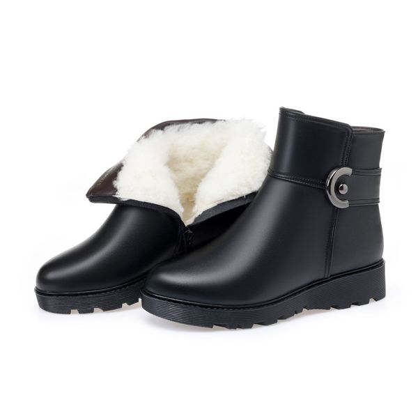 full cowhide women leather boots winter boots flat wedges non-slip plus size women comfort warm plush / wool snow, Black
full cowhide women leather boots winter boots flat wedges non-slip plus size women comfort warm plush / wool snow, Black