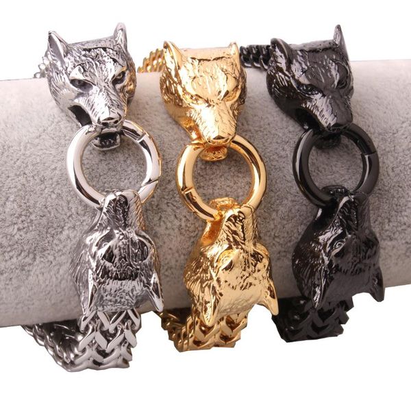 granny chic 12mm rock viking wolf charm bracelet men's stainless steel 22cm mesh chain gold wolf punk bracelets biker jewelry, Black
granny chic 12mm rock viking wolf charm bracelet men's stainless steel 22cm mesh chain gold wolf punk bracelets biker jewelry, Black