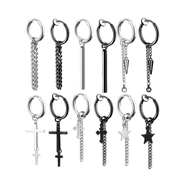 dangle & chandelier 1pcs hip hop punk black titanium stainless steel tassel drop earrings for men women boys statement ear clip brincos gift, Silver
dangle & chandelier 1pcs hip hop punk black titanium stainless steel tassel drop earrings for men women boys statement ear clip brincos gift, Silver