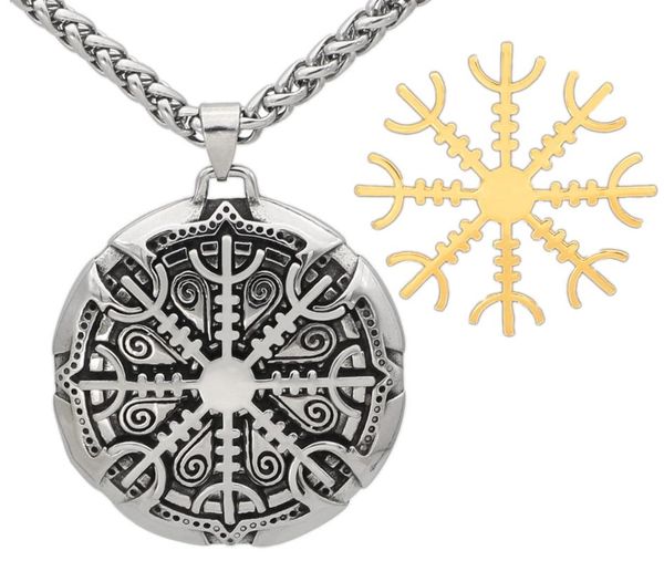nordic viking vegvisir stainless steel rune necklace for men with valknut gift bag, Silver
nordic viking vegvisir stainless steel rune necklace for men with valknut gift bag, Silver