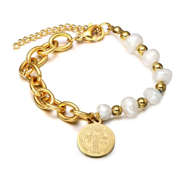 reb019 religious bracelet christian jesus round shield with pearl bracelet stainless steel big link chain adjustable, Golden;silver
reb019 religious bracelet christian jesus round shield with pearl bracelet stainless steel big link chain adjustable, Golden;silver