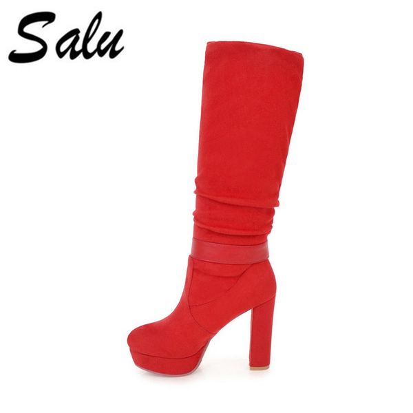 salu new high heels knee for women boots knitting autumn winter boots women shoes, Black
salu new high heels knee for women boots knitting autumn winter boots women shoes, Black