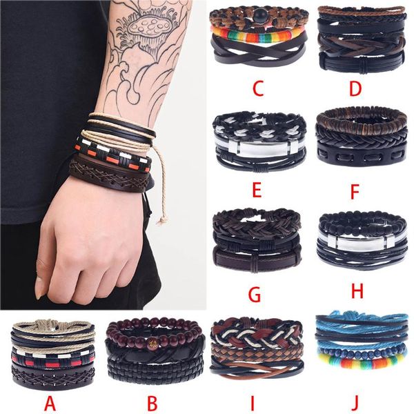 men simple vintage woven leather bracelet alloy guitar leather bracelet set z11, Black
men simple vintage woven leather bracelet alloy guitar leather bracelet set z11, Black
