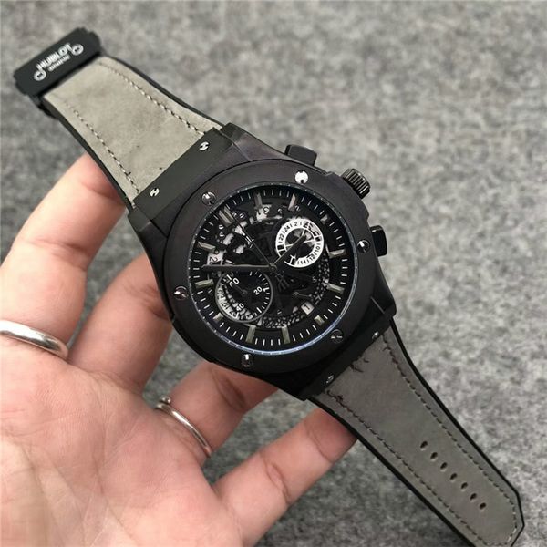 new mens quartz designer watch multifunctional stainless steel dial leather strap automatic date men sports watch montre de luxe, Slivery;brown
new mens quartz designer watch multifunctional stainless steel dial leather strap automatic date men sports watch montre de luxe, Slivery;brown