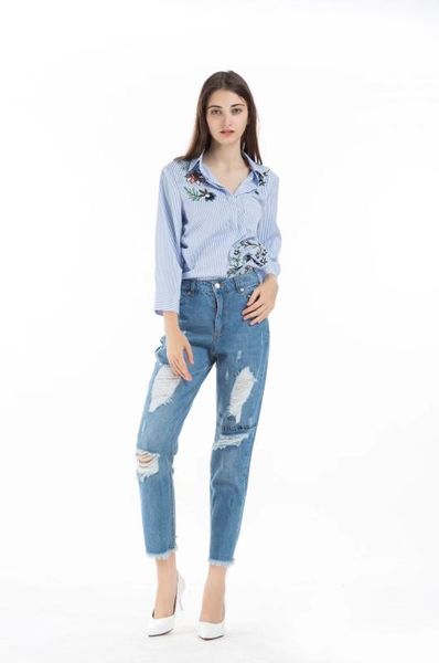 casual jean pants slim women ankle- length vintage bleached high waisted jeans skinny zippers pencil pants, Blue
casual jean pants slim women ankle- length vintage bleached high waisted jeans skinny zippers pencil pants, Blue