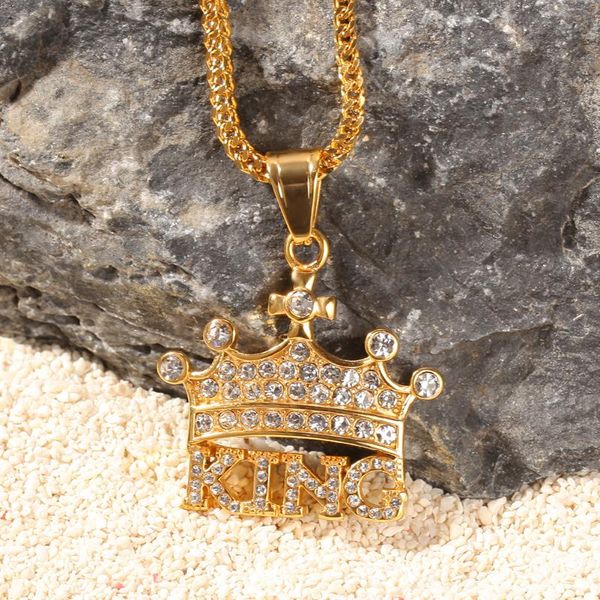 hip hop fashion creative stainless steel rhinestones crown king pendant necklace man party essential dainty charm accessories, Silver
hip hop fashion creative stainless steel rhinestones crown king pendant necklace man party essential dainty charm accessories, Silver