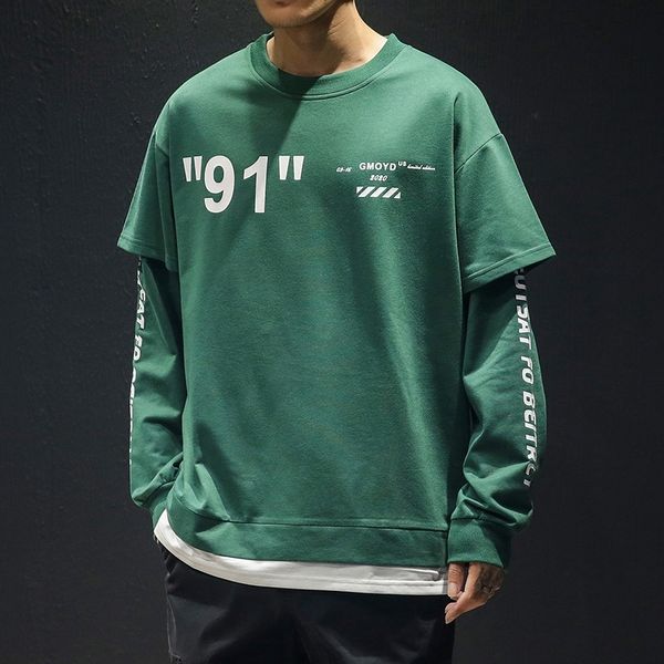 2019 vbjsr autumn casual loose large men's fake two-piece long sleeve fashion 2019 autumn size casual loose large size fake two-piece, Black
2019 vbjsr autumn casual loose large men's fake two-piece long sleeve fashion 2019 autumn size casual loose large size fake two-piece, Black
